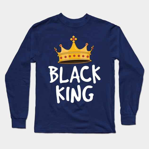 Black King Shirts for Men Kids Boys African Melanin Crown Long Sleeve T-Shirt by 14thFloorApparel